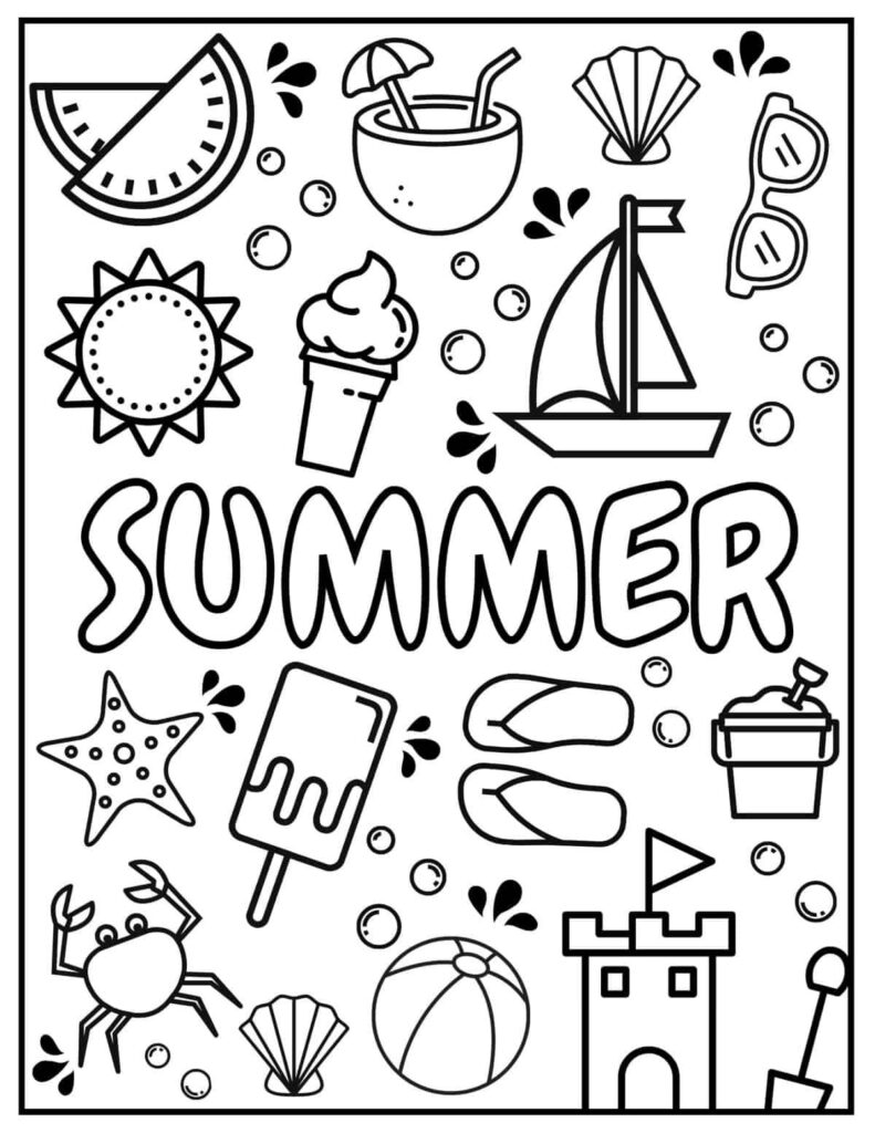 15 free summer coloring pages for kids – Artofit