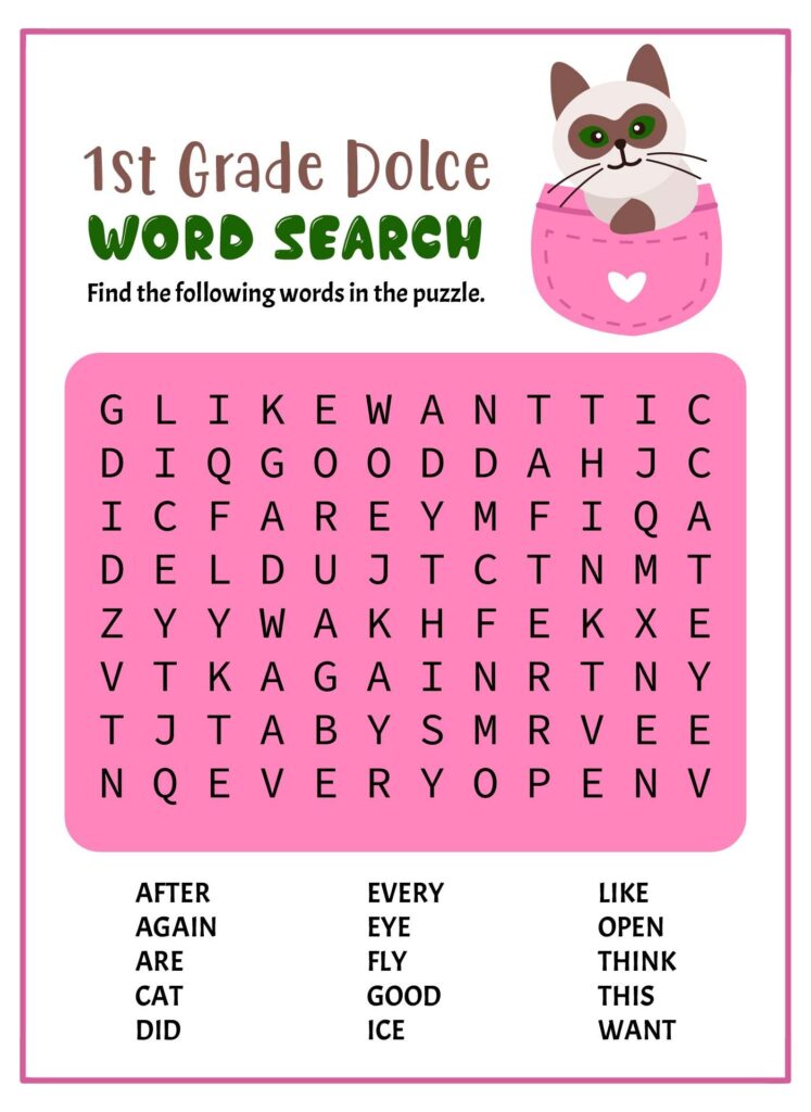 1st grade word search puzzles printable – Artofit 1st grade word search puzzles printable – Artofit