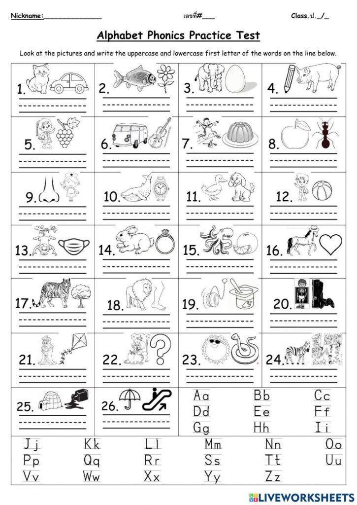 26 Phonics worksheets – Beginning letters ( A-Z) – Worksheets Library 26 Phonics worksheets - Beginning letters ( A-Z) - Worksheets Library