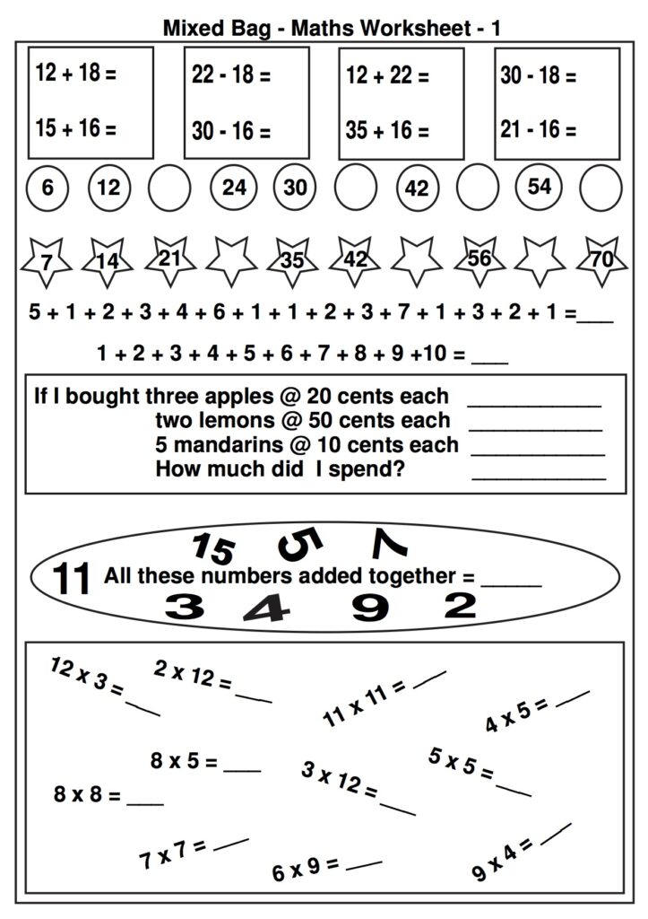 Free printable 2nd Grade Math Worksheets Free featuring various math problems and exercises