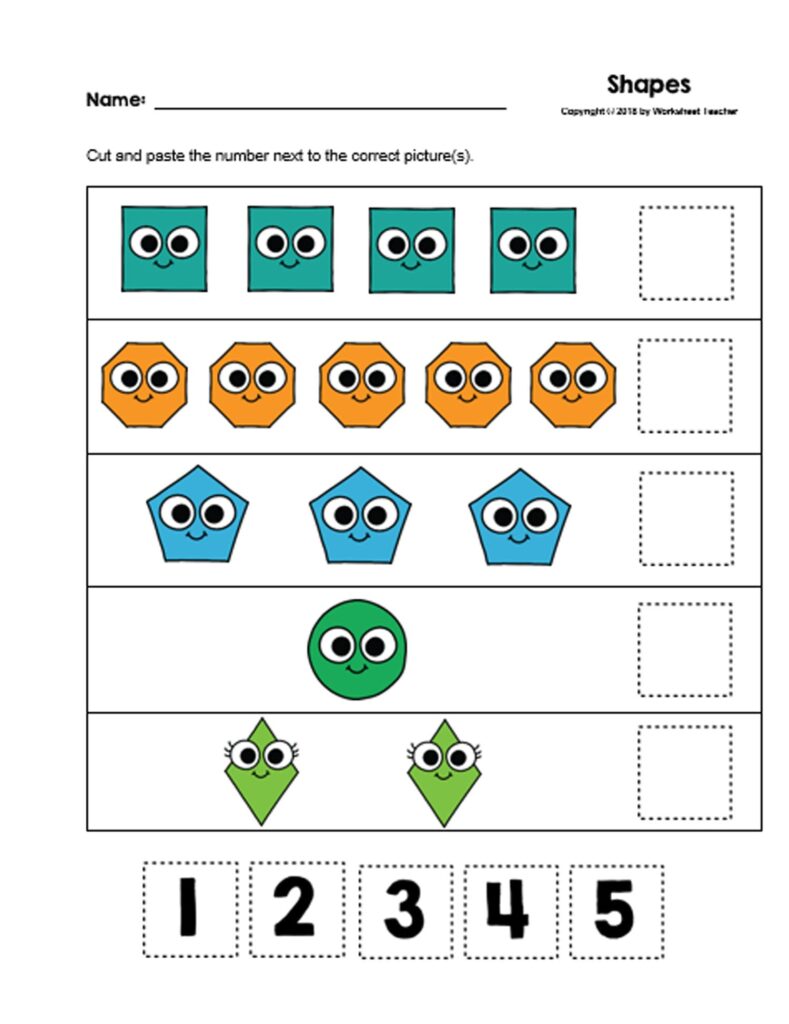 30 Cut and Paste Numbers 1-5 Printable Worksheets Preschool | Etsy 30 Cut and Paste Numbers 1-5 Printable Worksheets Preschool | Etsy