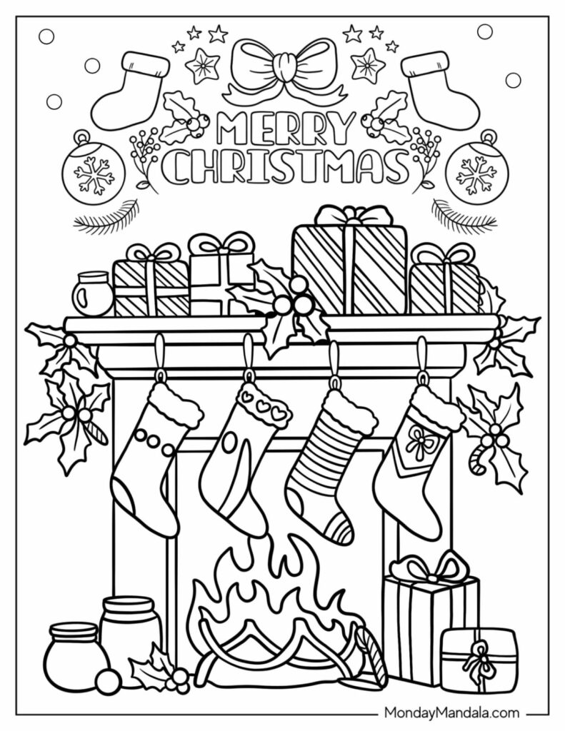 32 Christmas Coloring Pages For Adults (Free Printables)