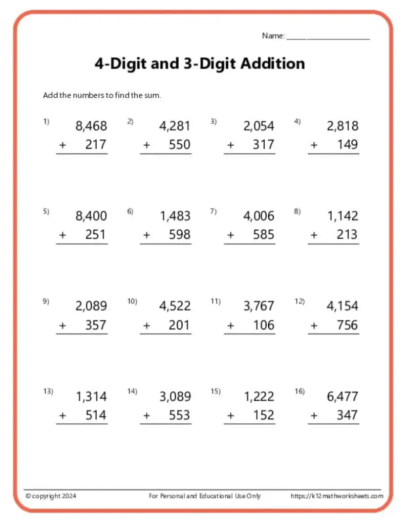 3rd Grade Math Worksheets