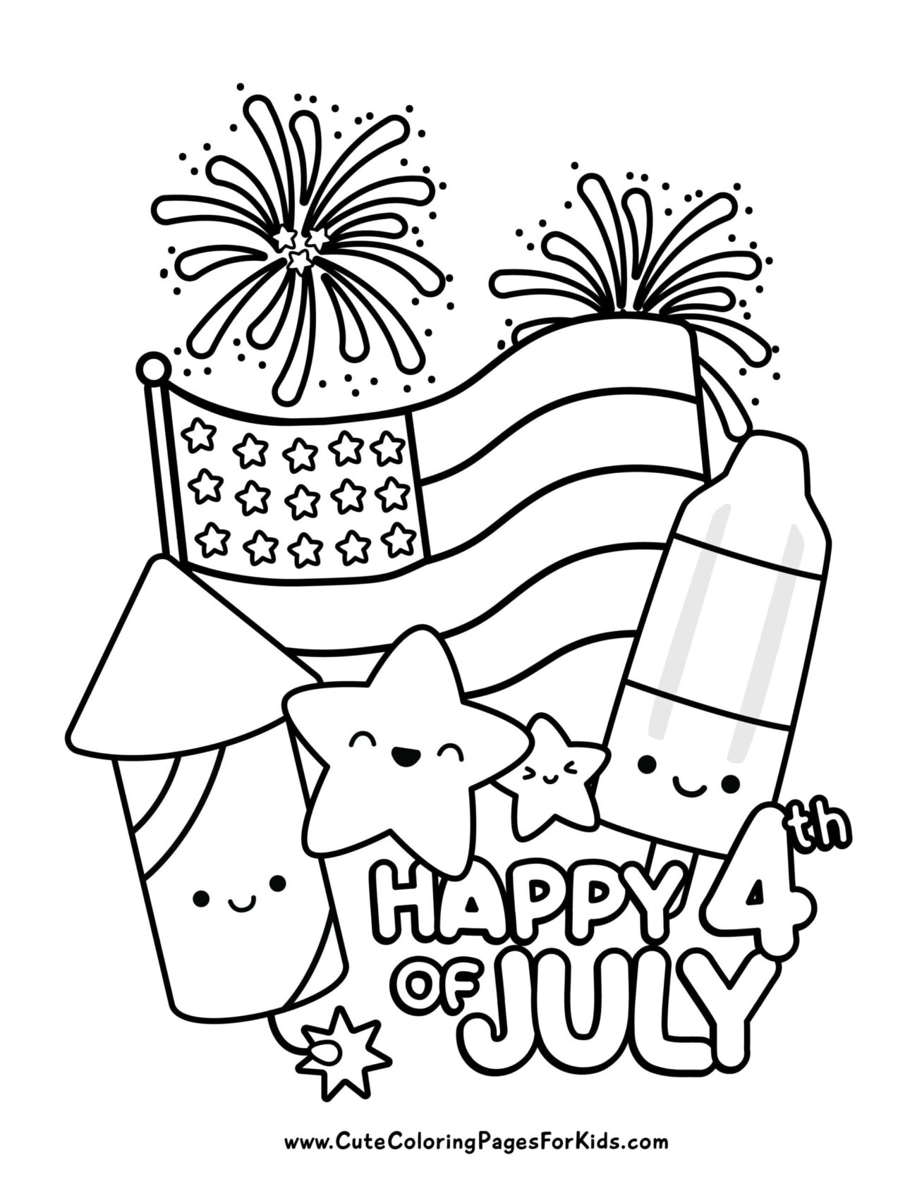 4 Of July Pictures To Color - 4th Of July Free Coloring Pages Printable | Fanny Printable