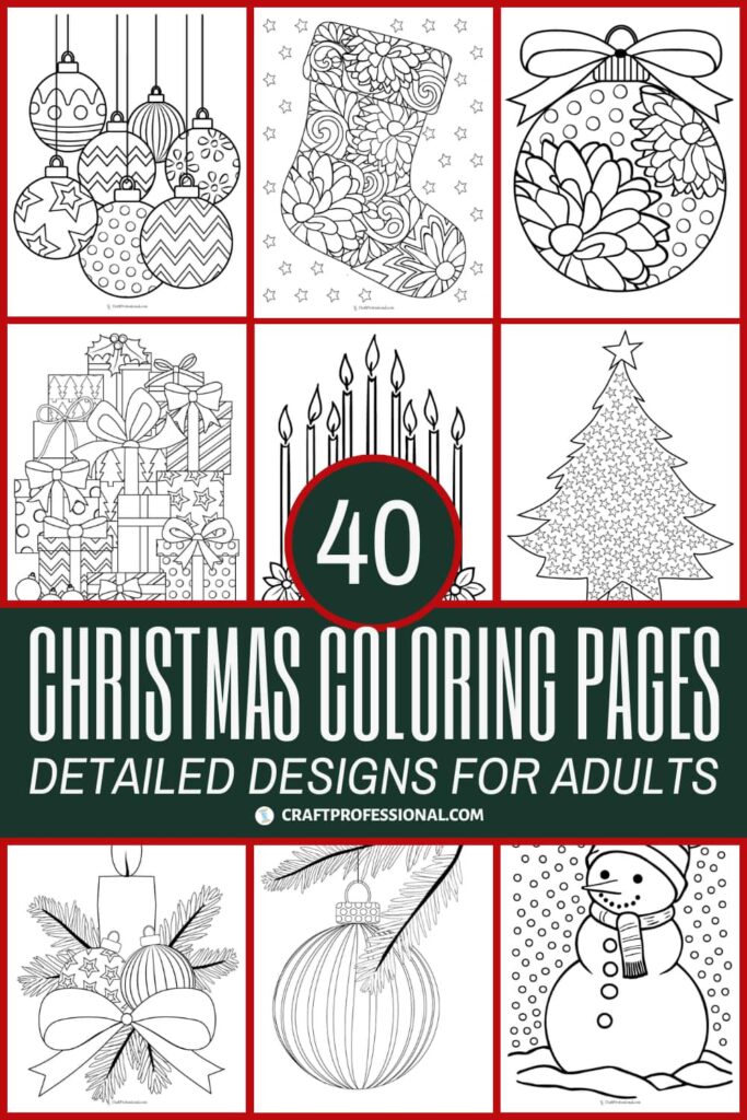 40 Christmas Coloring Pages for Adults FREE