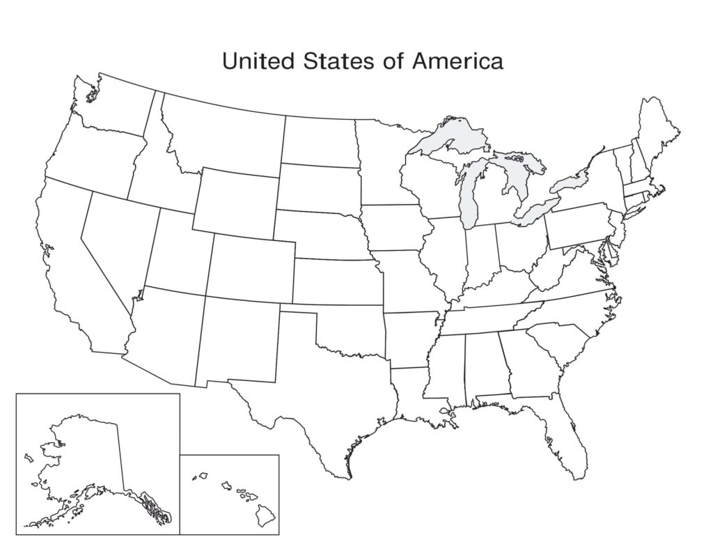 40+ Free Printable Blank US Map Templates [Editable PDF]