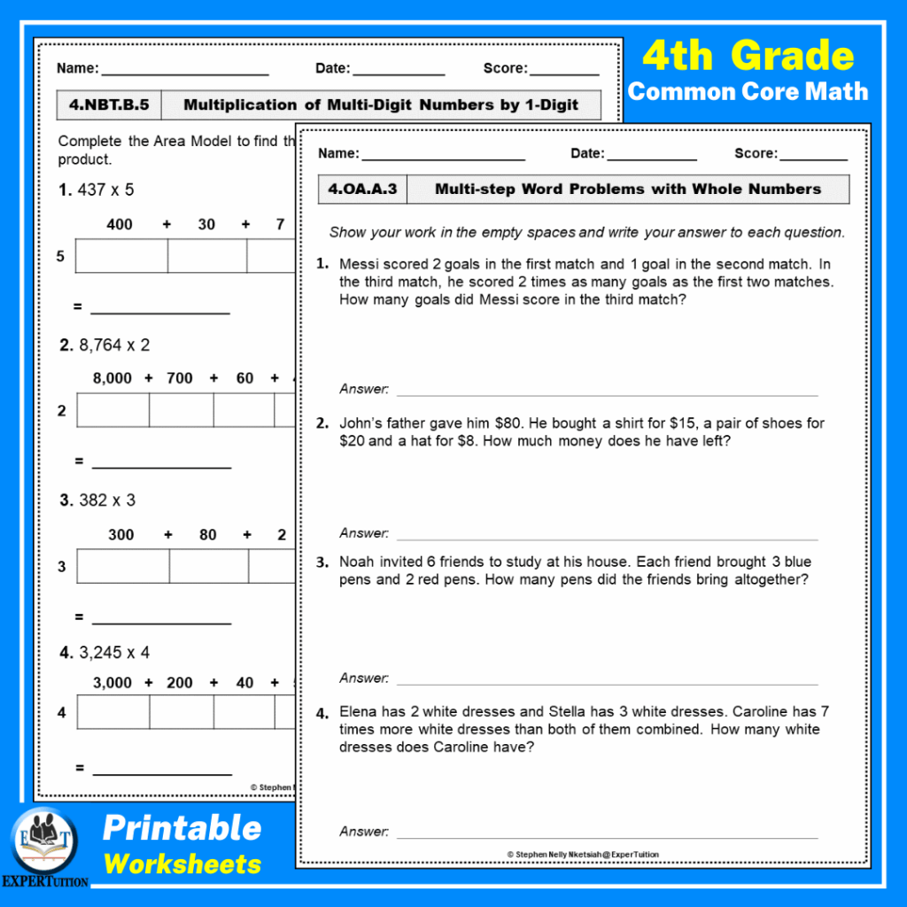 4th Grade Common Core Math Worksheets – ExperTuition – Worksheets Library 4th Grade Common Core Math Worksheets - ExperTuition - Worksheets Library