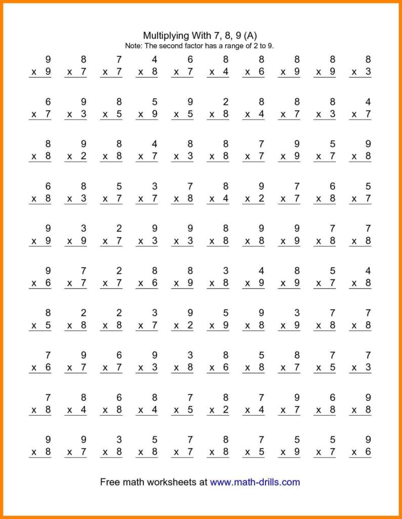 4th Grade Math Facts and Printable Worksheets - 2018