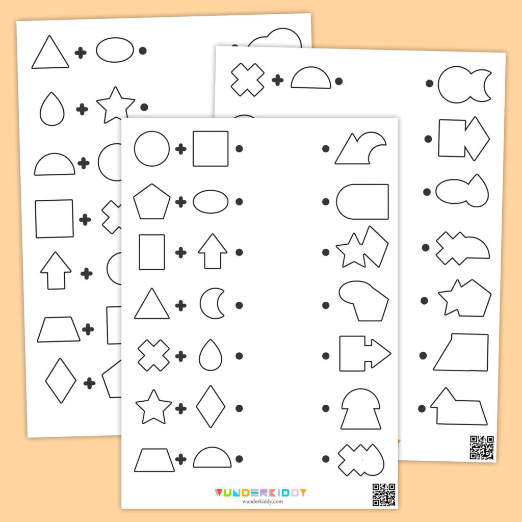 Printable worksheet featuring various shapes for kids to identify and learn