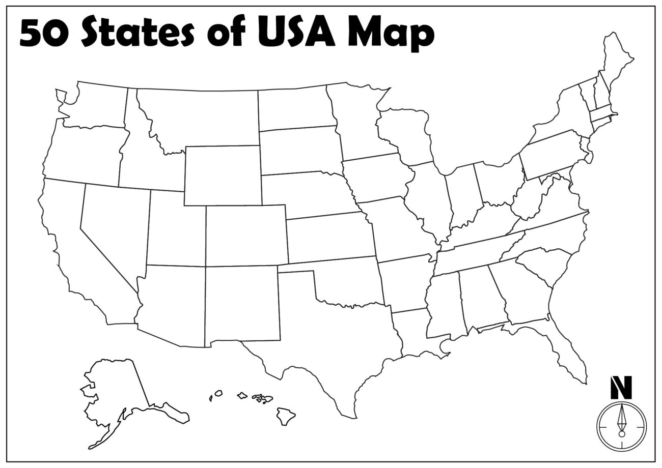 50 States Of America Blank Map - Blank United States Map Printable Pdf Printable Blank Us Map Pdf/united ...