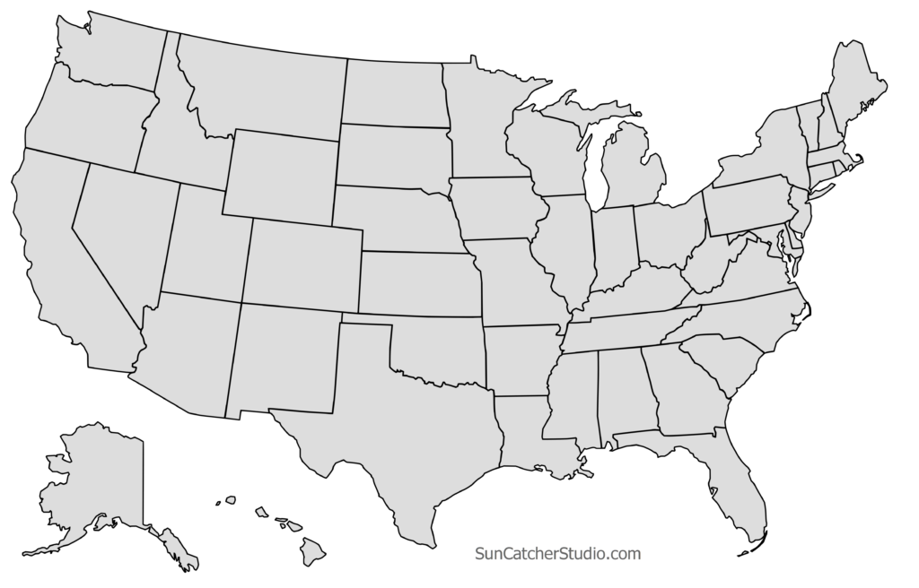 50 States Outline Printable
