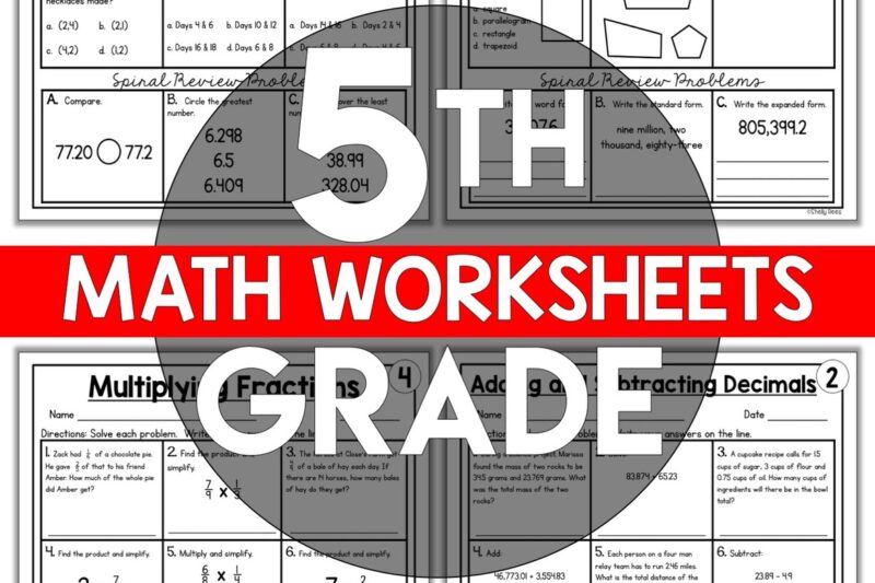 5th Grade Math Worksheets Free Printable