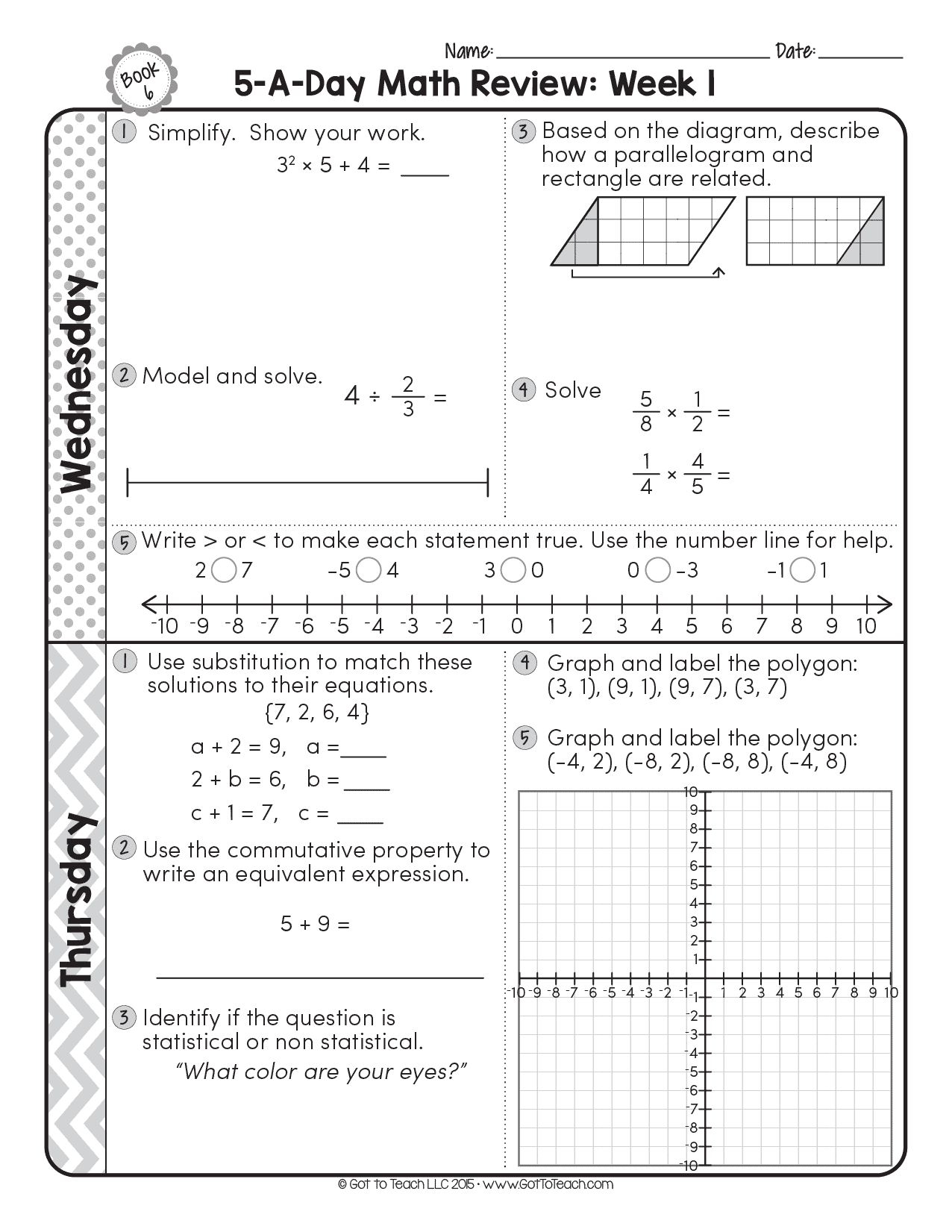 6th Grade Math Review Worksheets - Free 6th grade math review worksheet, Download Free 6th grade math ...