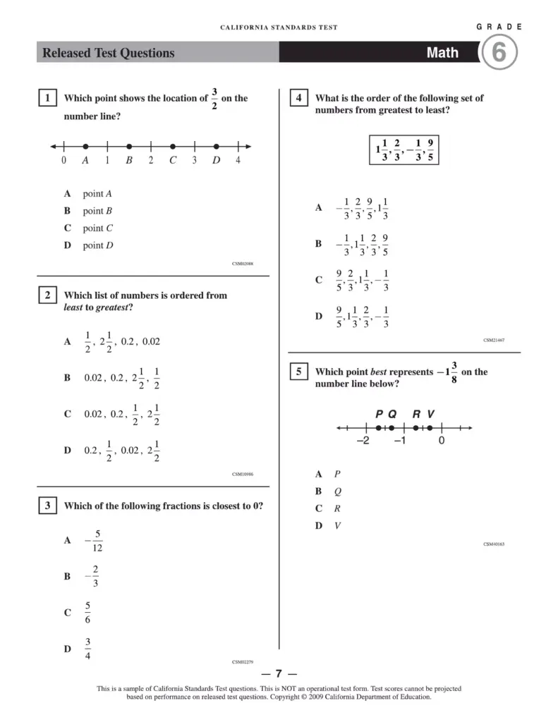 6th Grade Math Test Worksheets 6th Grade Math Worksheets For Test Prep ...