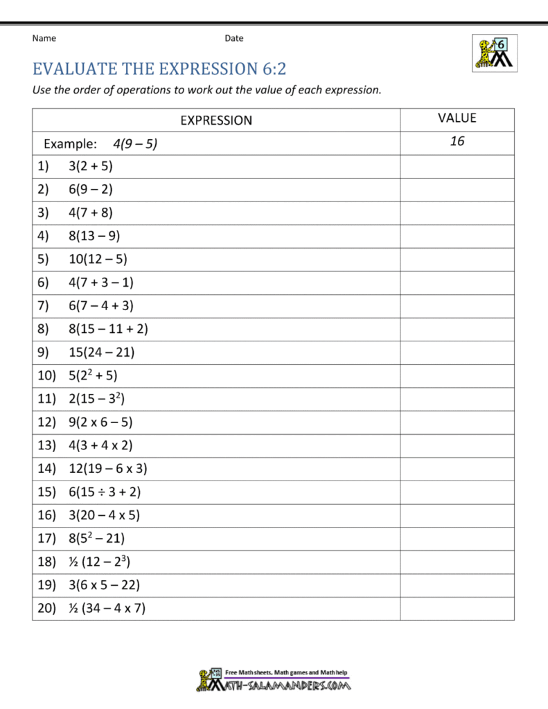 6th Grade Math Worksheets | Printable PDF Worksheets - Worksheets Library