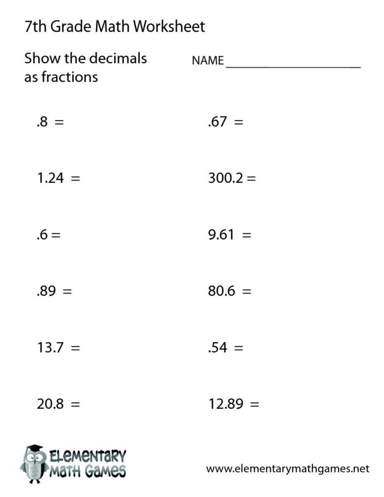 7 Grade Math Worksheets – Jenny Printable 7 Grade Math Worksheets - Jenny Printable