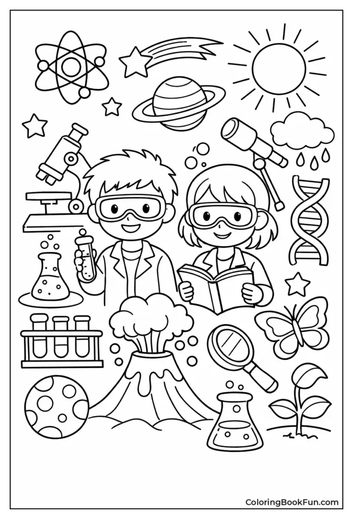 70 Science Coloring Pages (Free PDFs) - ColoringBookFun