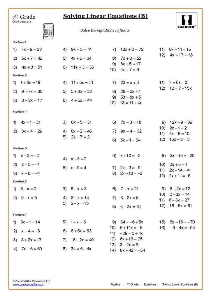 7th Grade Math Practice Worksheets - 7th Grade Math Worksheets PDF | Printable Worksheets