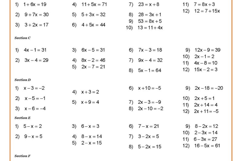 7th Grade Math Practice Worksheets