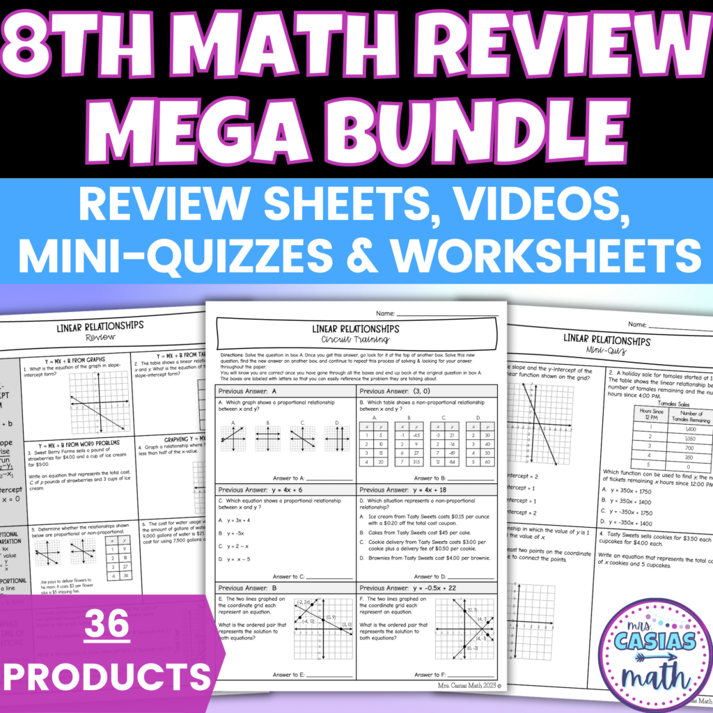 8th Grade Math STAAR Review BUNDLE – Review Sheets, Mini Quizzes, Work … 8th Grade Math STAAR Review BUNDLE - Review Sheets, Mini Quizzes, Work ...