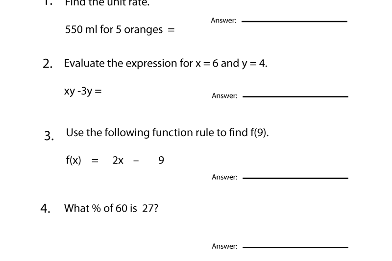 8th Grade Math Worksheets Free