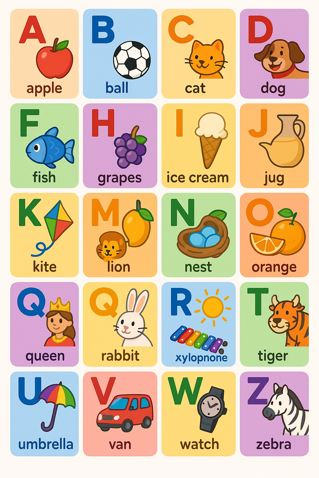 A To Z Alphabet Drawing Pictures - "A to Z Alphabet Chart for Kids | Learn Letters with Fun & Colorful ...