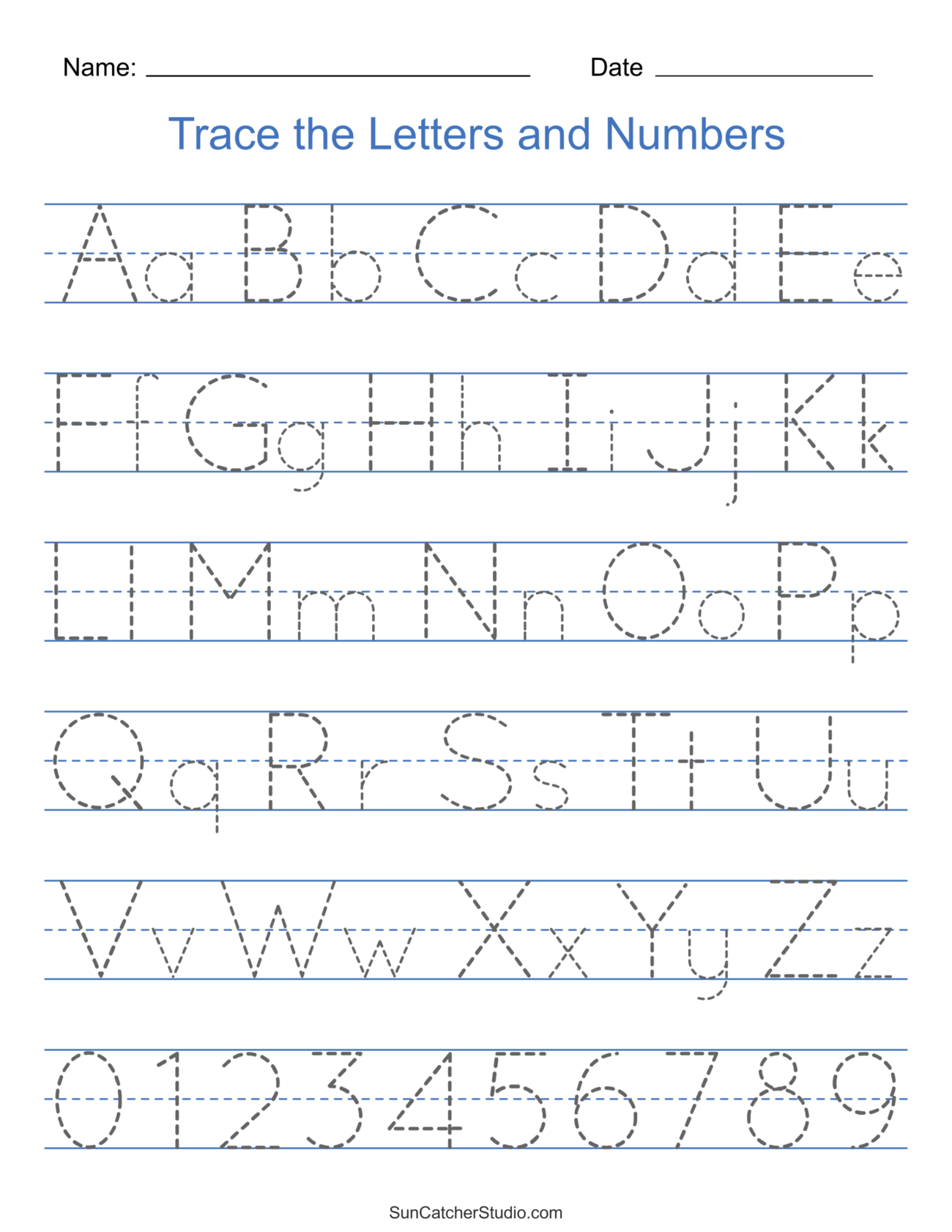 A To Z Tracing Letters - Fun & Free: Alphabet and Number Tracing Worksheets