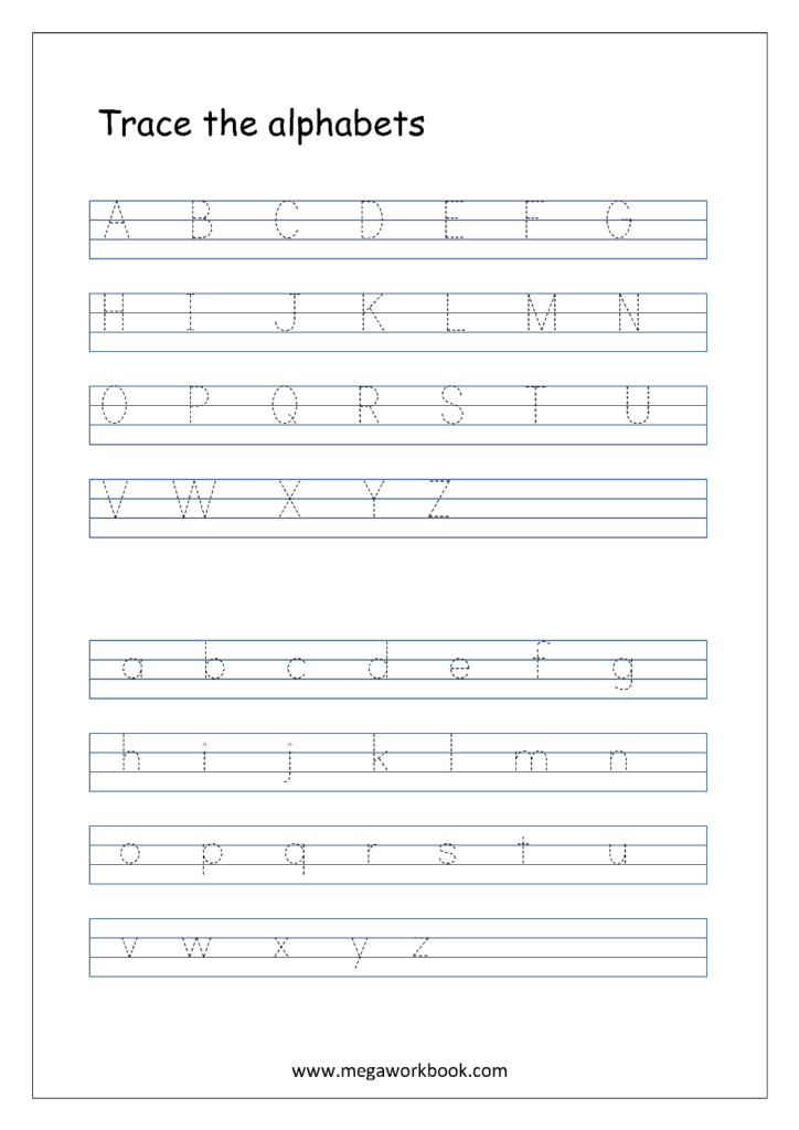 A To Z Tracing Sheets - Tracing Alphabet Worksheets A To Z