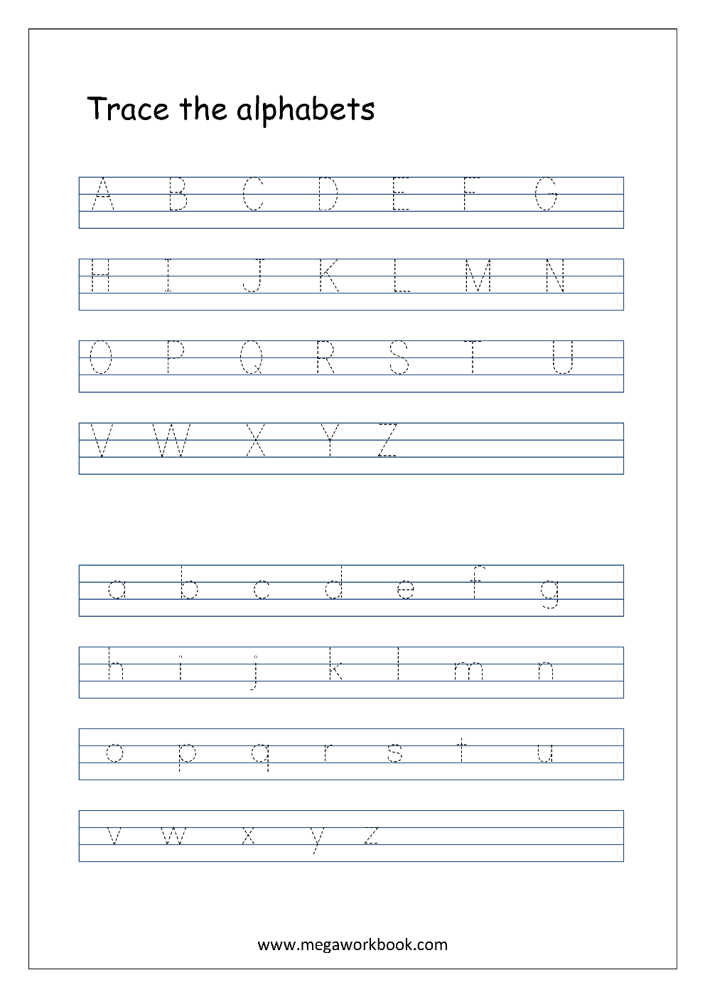 A To Z Tracing Sheets - Tracing Alphabet Worksheets A To Z