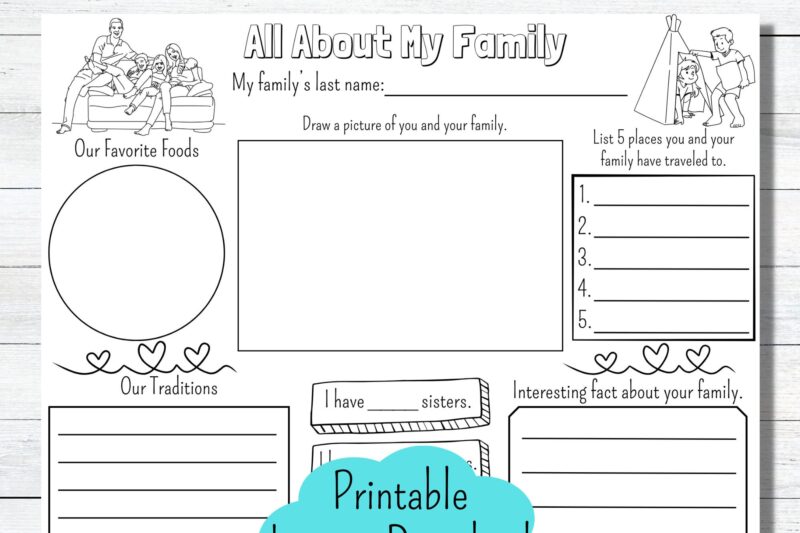 All About My Family Worksheet