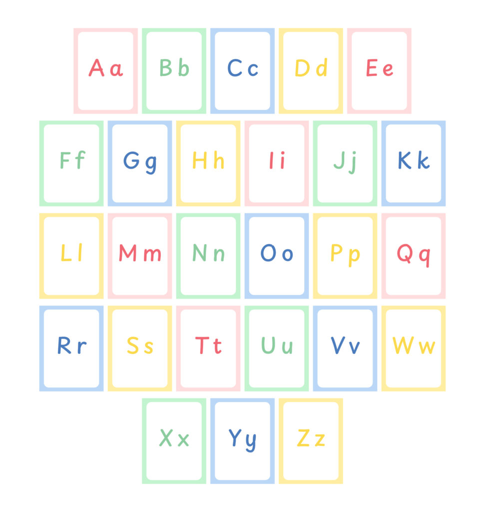 Free Printable Alphabet Cards for Kids Colorful free printable alphabet cards with letters A to Z