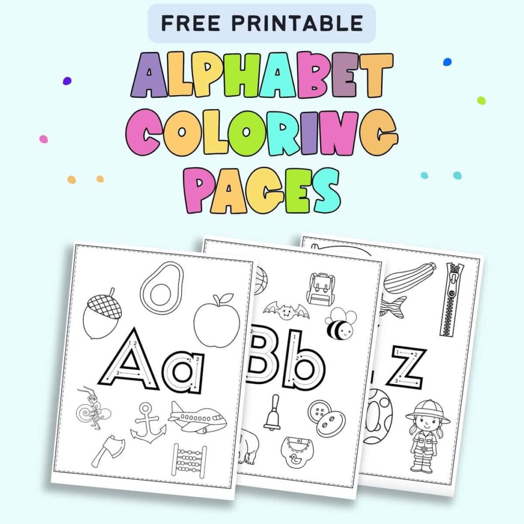 Free printable Alphabet Coloring Pages For 2 Year Olds featuring letters and fun illustrations