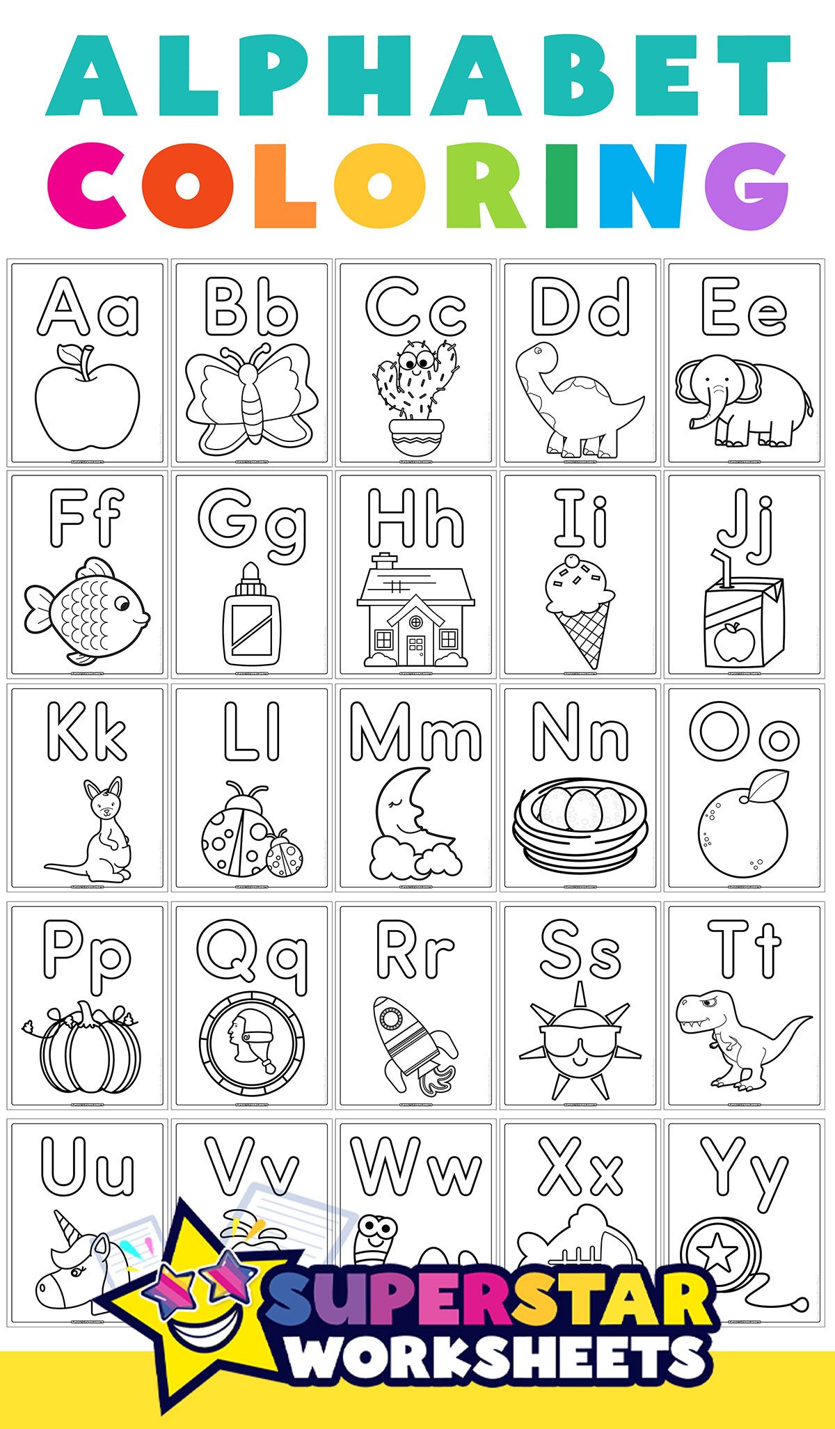 Alphabet Coloring Pages For Preschoolers - Alphabet coloring pages – Artofit