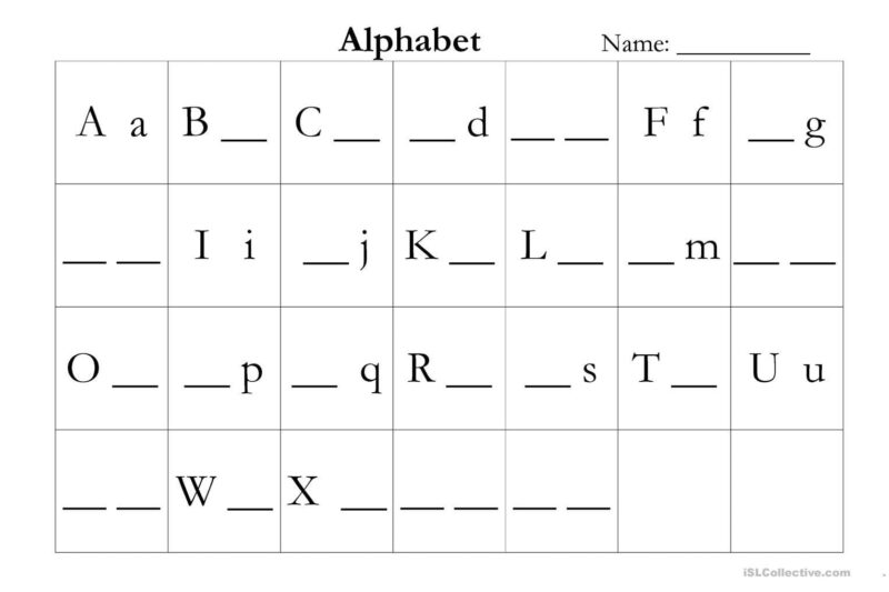 Alphabet Fill In The Blank
