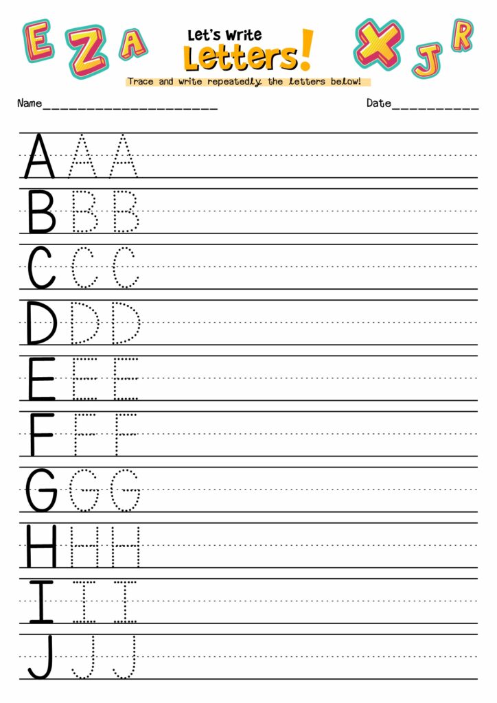Alphabet Handwriting Worksheets : These worksheets provide preschoolers ...