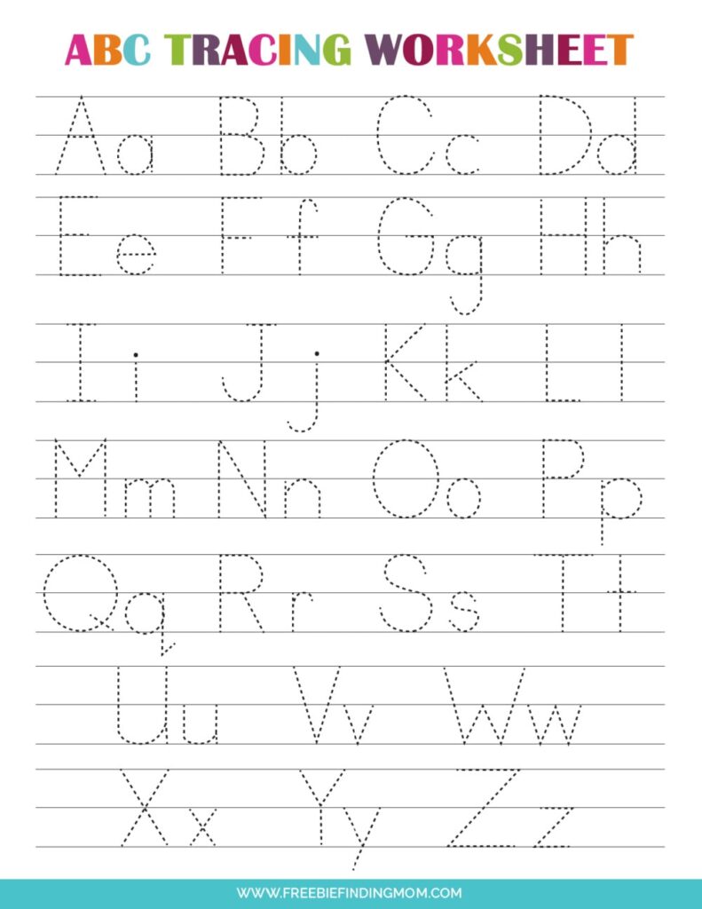 Alphabet Letter Tracing Chart