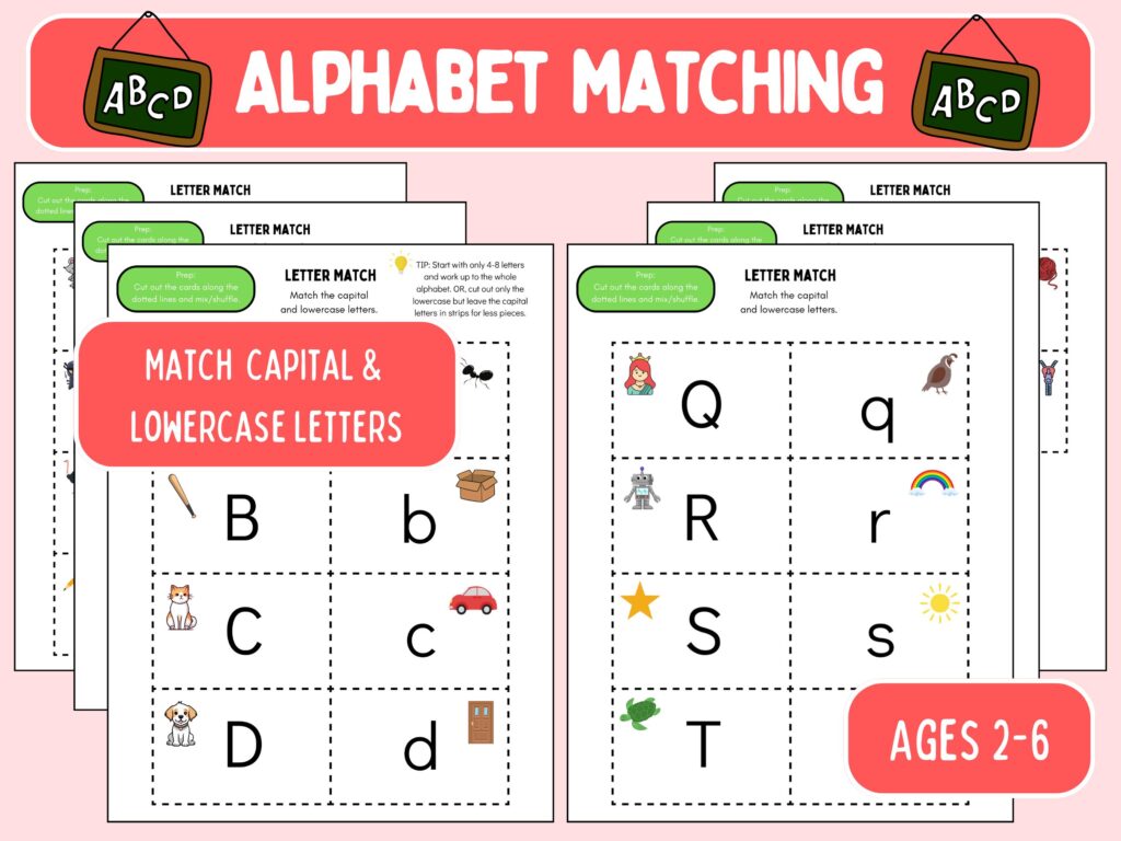 Alphabet Matching: Match Capital and Lowercase Letters; Letter … Alphabet Matching: Match Capital and Lowercase Letters; Letter ...