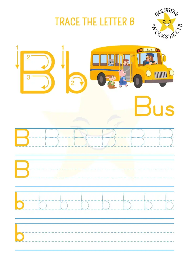 Alphabet Tracing And Writing Worksheets for Uppercase and Lowercase Letters Free printable Alphabet Tracing And Writing Worksheets featuring uppercase and lowercase letter B