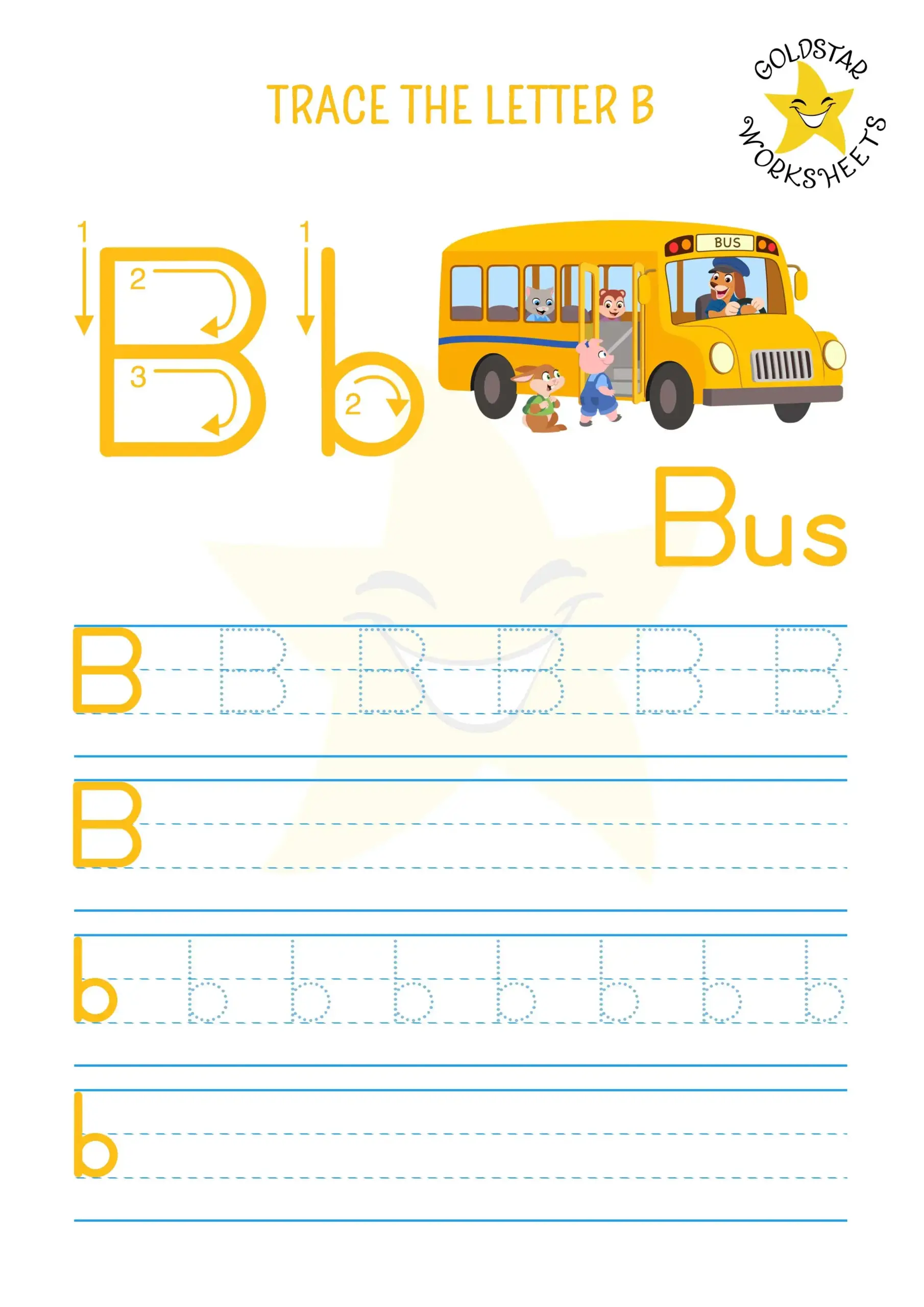 Free printable Alphabet Tracing And Writing Worksheets featuring uppercase and lowercase letter B