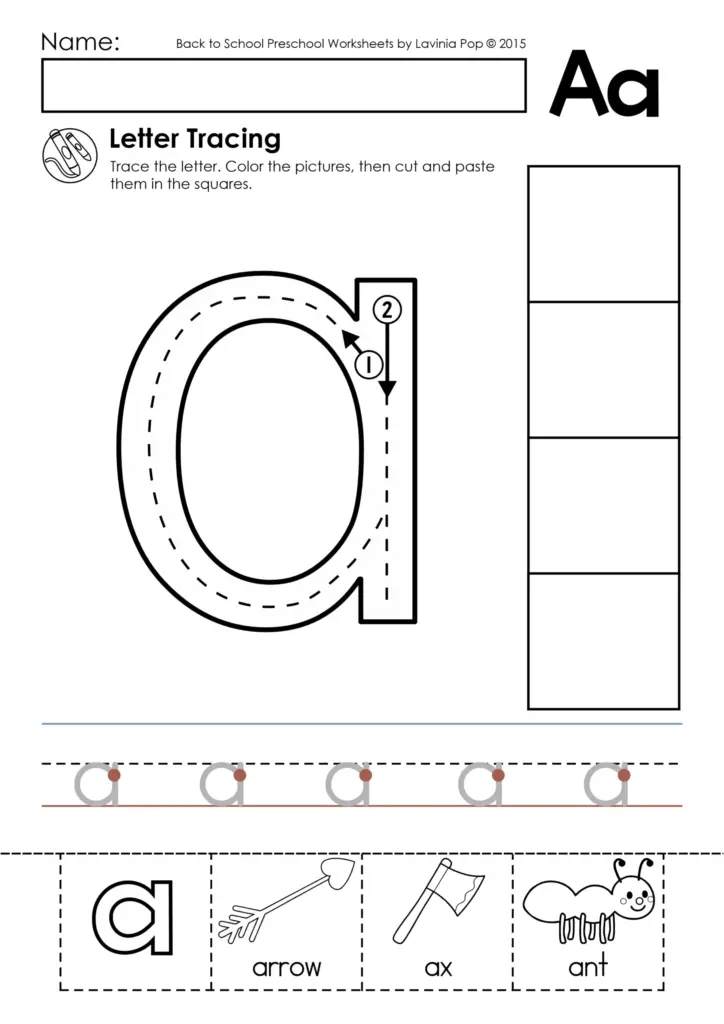 Alphabet Tracing Practice Worksheets – Letter A Worksheet for tracing the letter A with s for coloring