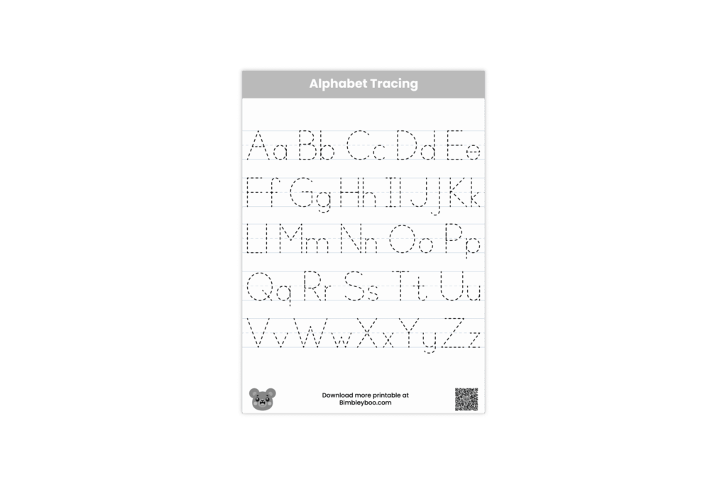 Alphabet Tracing Worksheet for Kids to Learn Letters A to Z Alphabet tracing worksheet for kids to learn and practice writing letters A to Z