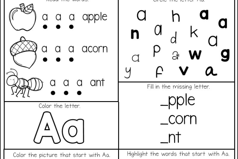 Alphabet Worksheet For Pre K