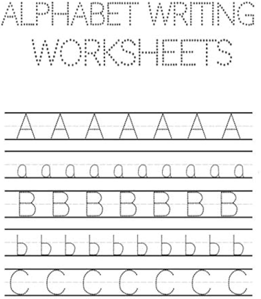 Alphabet Writing Worksheets: ABC Writing Practice Books For Preschool … Alphabet Writing Worksheets: ABC Writing Practice Books For Preschool ...