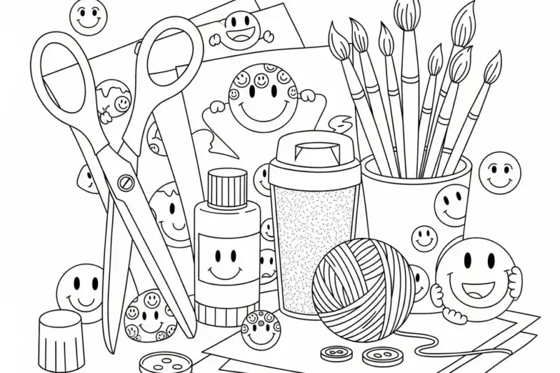 Art And Craft Colouring Pages