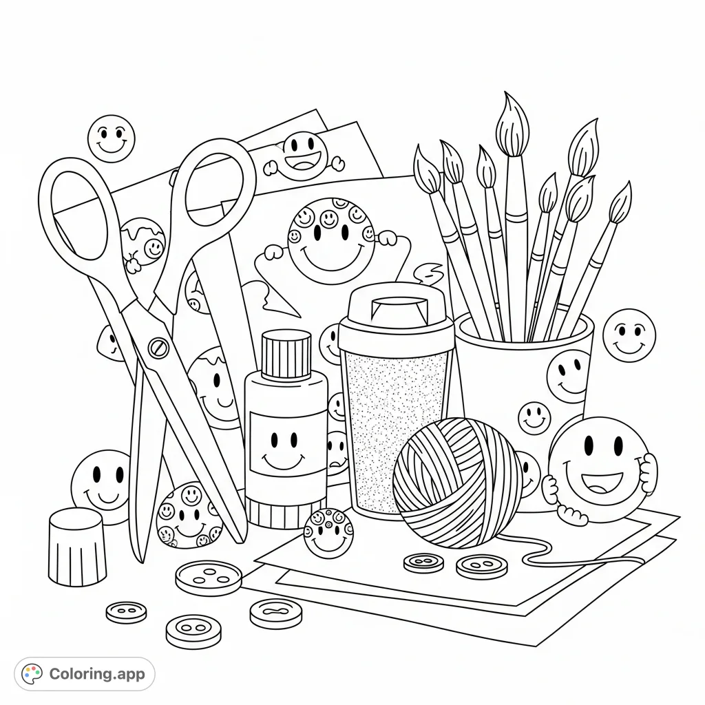Art And Craft Colouring Pages – Happy Craft Supplies – Coloring.app Art And Craft Colouring Pages - Happy Craft Supplies - Coloring.app