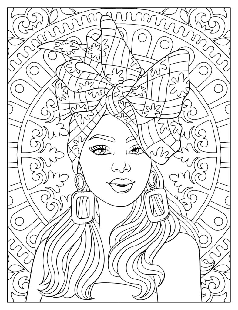 Beautiful Women Adult Coloring Pages Hand Drawn Beauty Girl Coloring