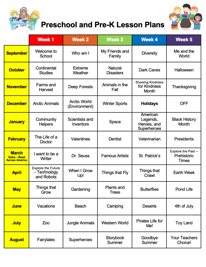 Best 12 Free Week Long Spring Themed Preschool Lesson Plans – Seasons ...