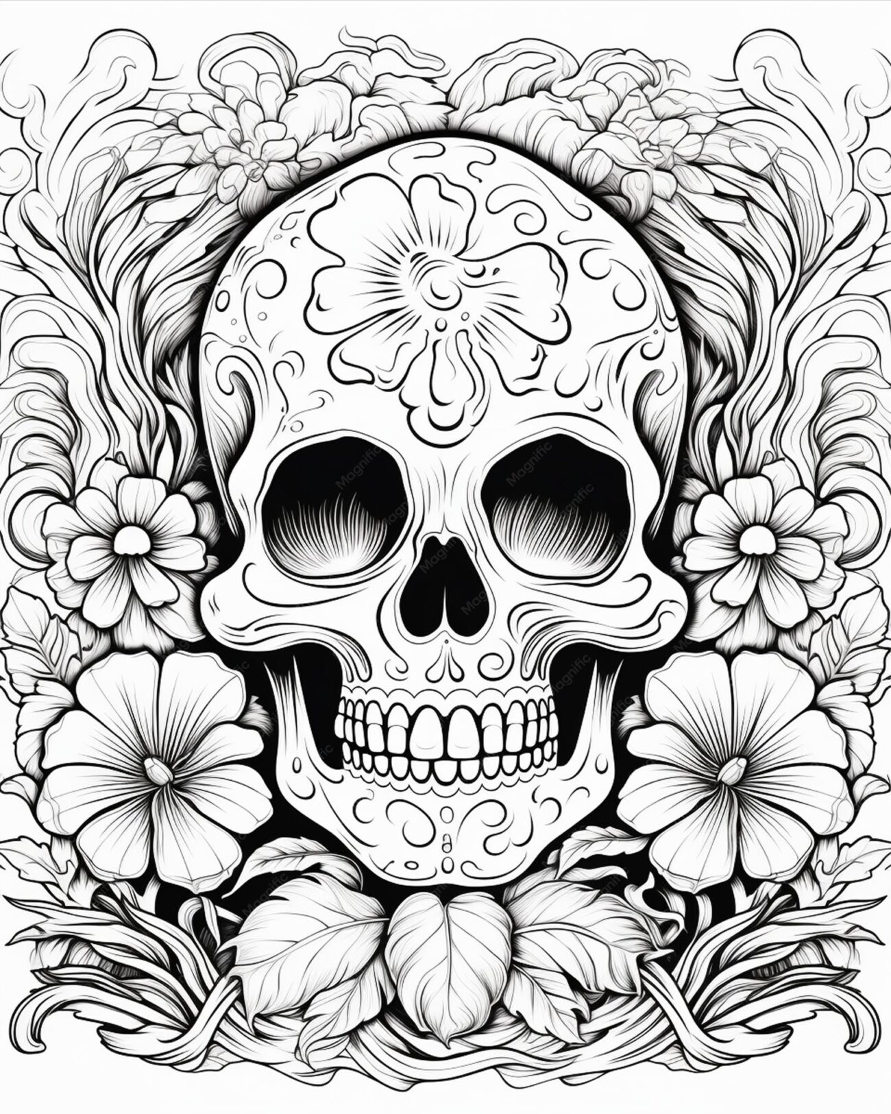 Black And White Colouring Pages For Adults - Adult Coloring Page in Black and White with Swirls | Premium AI ...