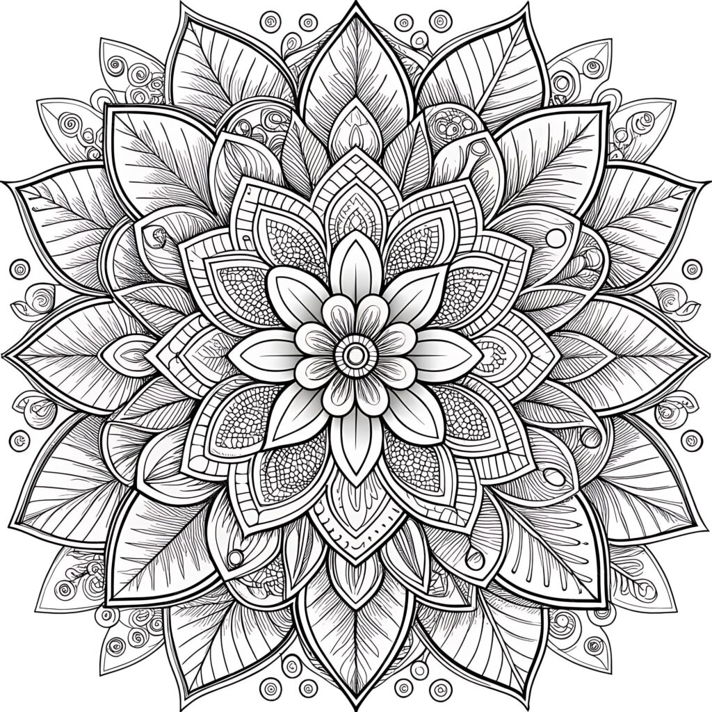Black and white drawing coloring page antistress | Premium AI-generated ...