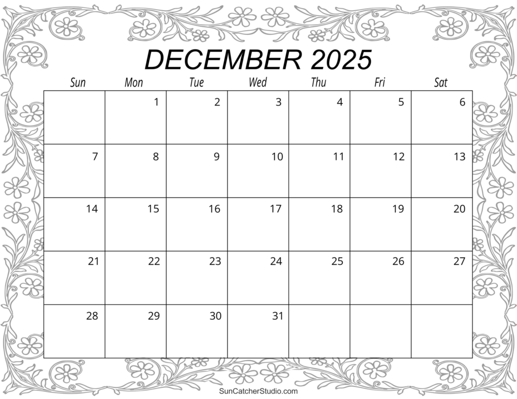 Blank Calendar Printable December 2025 – December 2025 Printable Calender | Wiki Calendar Blank Calendar Printable December 2025 - December 2025 Printable Calender | Wiki Calendar